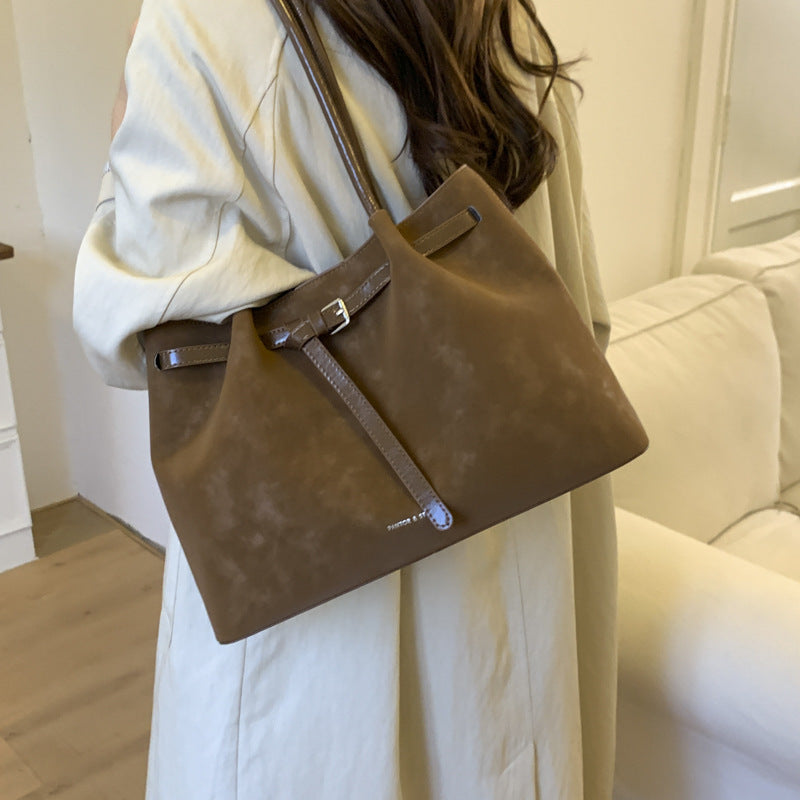 Suede Minimalist Shoulder Bag