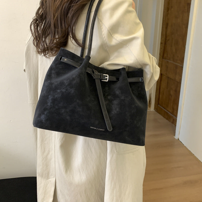 Suede Minimalist Shoulder Bag
