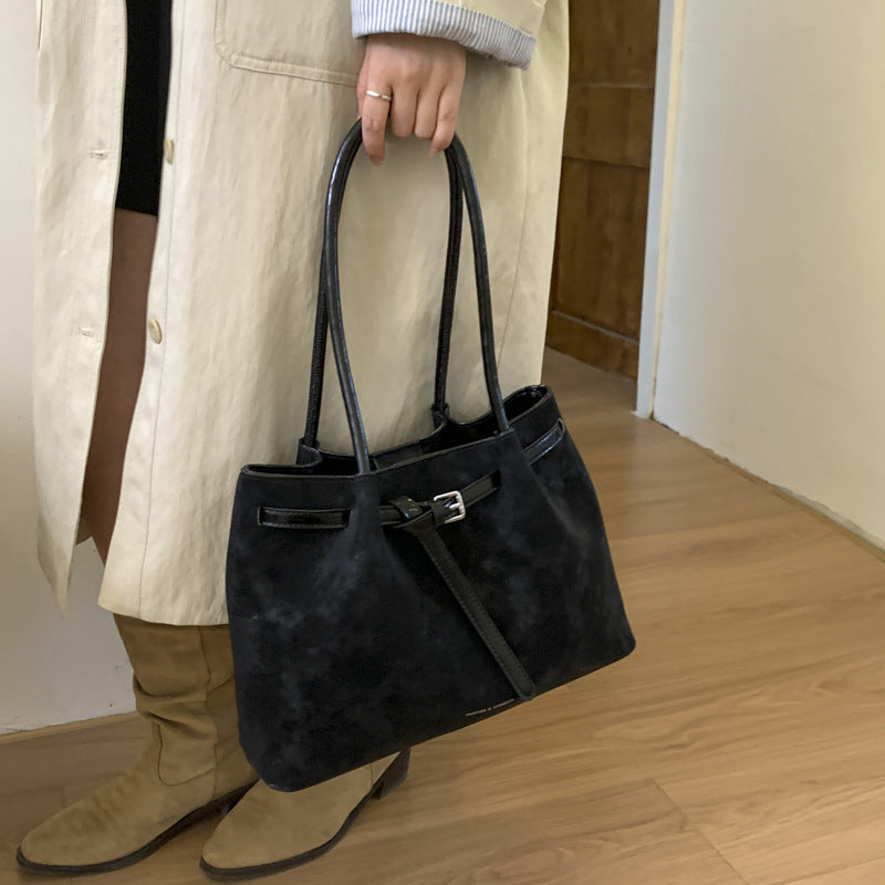 Suede Minimalist Shoulder Bag