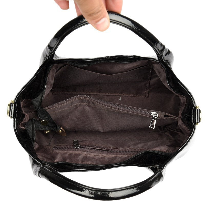 Premium Glossy Leather Commuter Bag