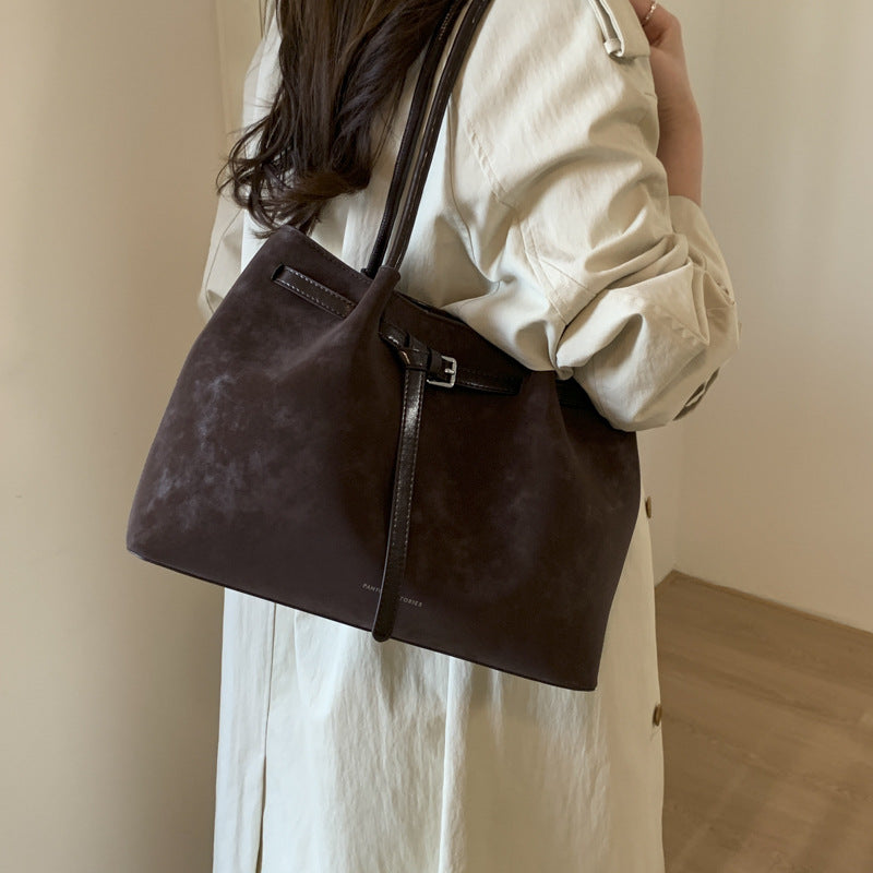 Suede Minimalist Shoulder Bag